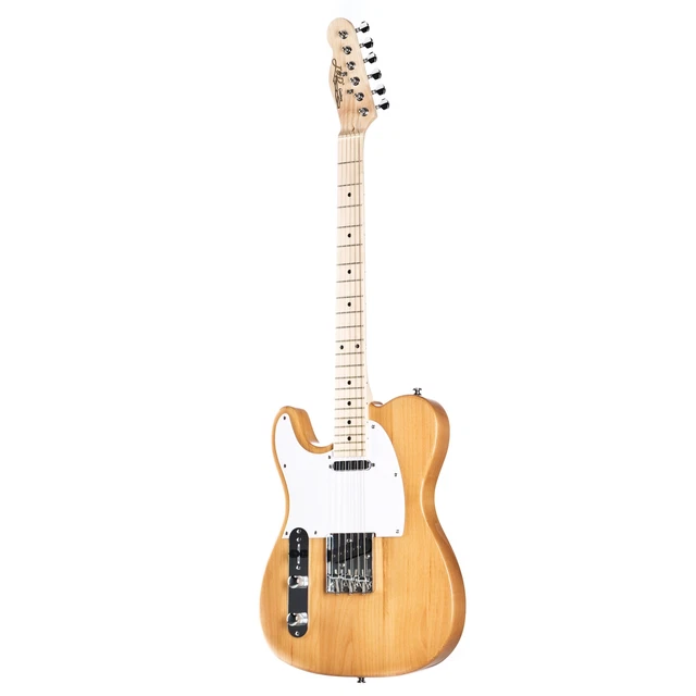 J&D TL Linkshänder E-Gitarre, Natural Finish, Erle-Korpus, Ahornhals, 22 Medium-