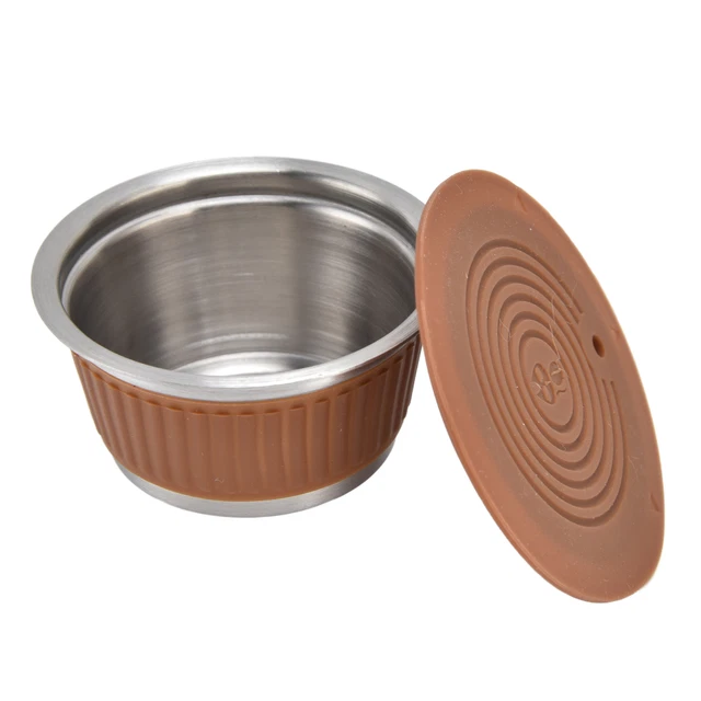 (Brown)Coffee Capsule Filter Cup Durable Sturdy Reusable Coffee Capsule Set