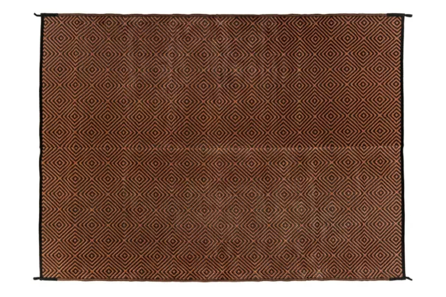 200 x 270cm Diamond Brown/Black Outdoor/Indoor Plastic Rug/Mat Waterproof 2