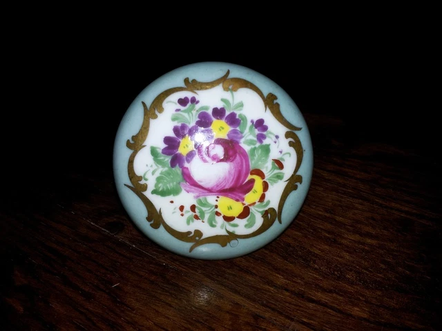 Pomo Puerta Frances antiguo siglo XlX elegante tirador Clasico Pintado a mano