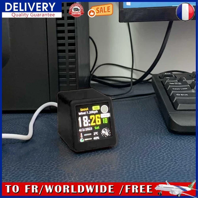 Digital Analog Alarm Clock Multi-function WiFi Clock As Cool Gift (Black)