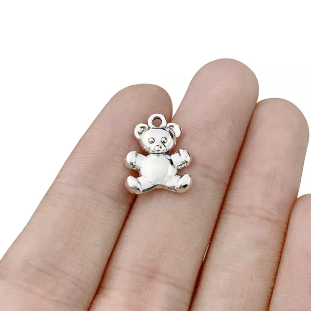 30 x Tibetan Silver Tone Teddy Bear Charms Pendants fo rJewelry Bracelet Making