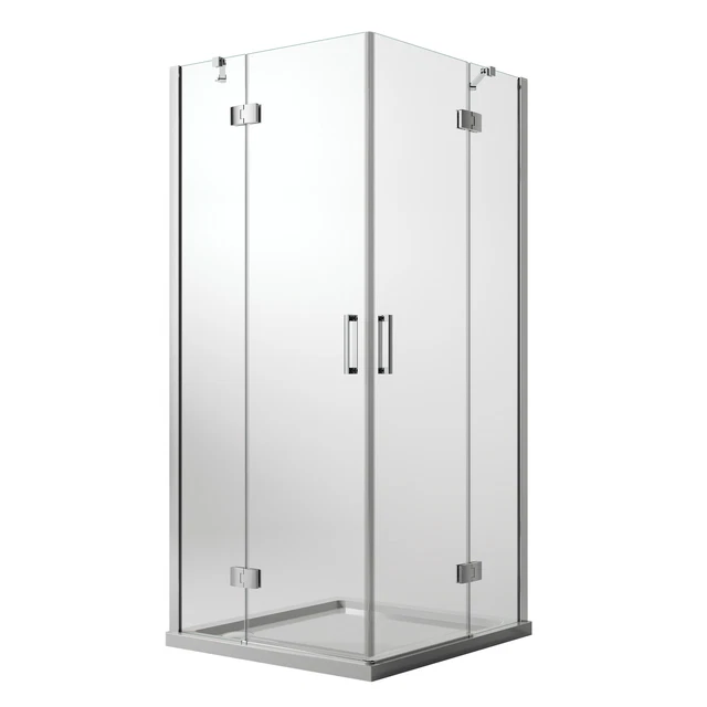 CABINE DE DOUCHE SALOON TROIS CÔTÉS 2 PORTES PIVOTANTES VERRE