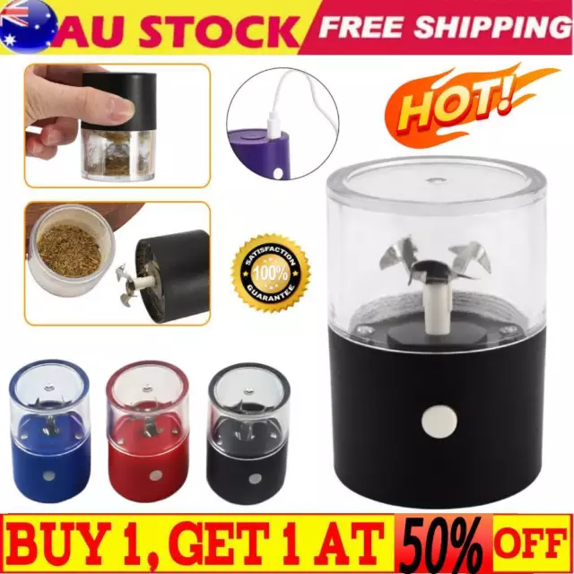 Electric Auto Herb Portable Tobacco Grinder Crusher Machine USB Rechargeable AU