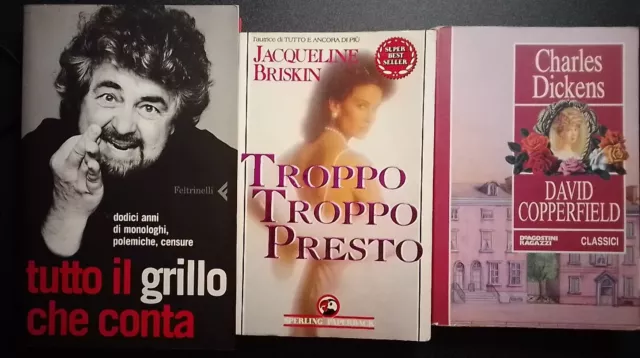 Tre Libri Vari Da Collezione - Copperfield / Beppe Grillo / Troppo Troppo Presto
