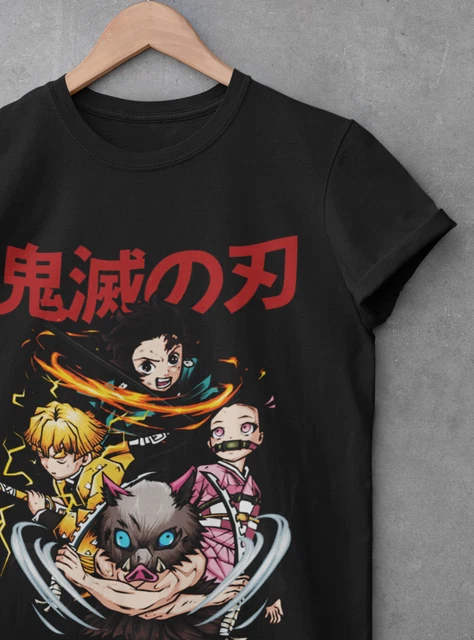Tee Shirt Demon Slayer Yumenam Unisexe T-Shirts à Capuche Kimetsu No Yaiba Kamado Tanjirou 3D Impression Manches Courtes Col Rond L'été Casual Tee