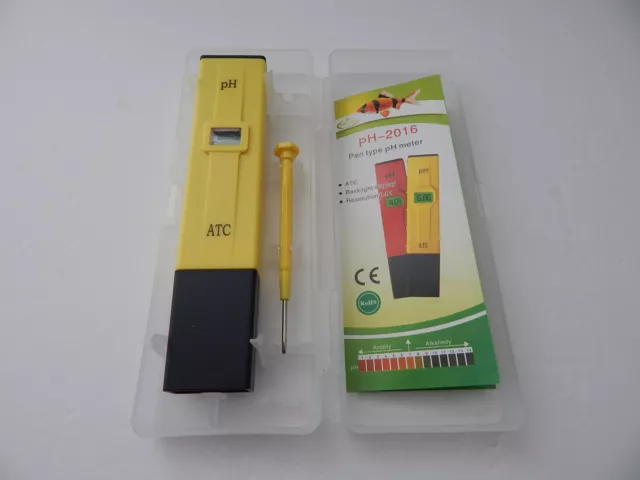 Stylo de poche portable universel testeur pH-mètre eau piscine vin et plus jaune/Bk 2