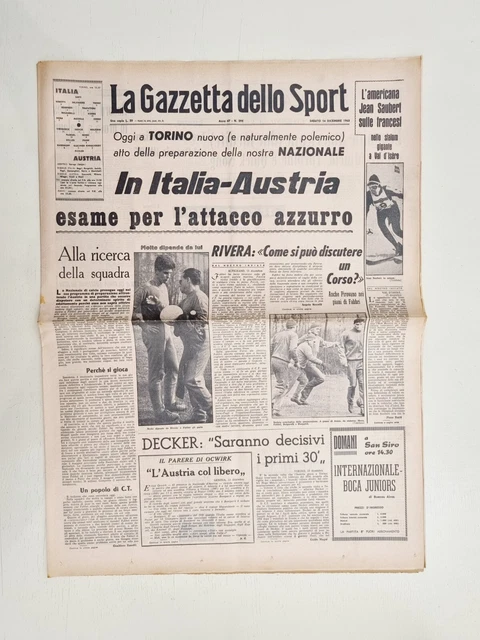 Gazzetta Dello Sport 28 Mars 1963 – Turquie-Italie 0-1 – Sormani Juventus