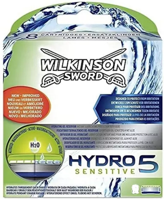 WILKINSON Sword Pack 4 + 2 = 6 Lames "HYDRO 5 SENSITIVE" Lot Recharge Rasoir 5