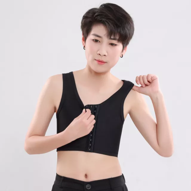 Women Chest Breast Binder Sports Bra Short Vest Tank Top Blouse