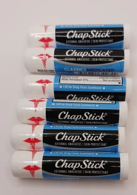 ChapStick Classic Medicated Lip Balm 6 Sticks Exp 12/25