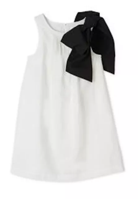 COUNTRY ROAD kids girls white dress black bow summer size 4 years cotton linen