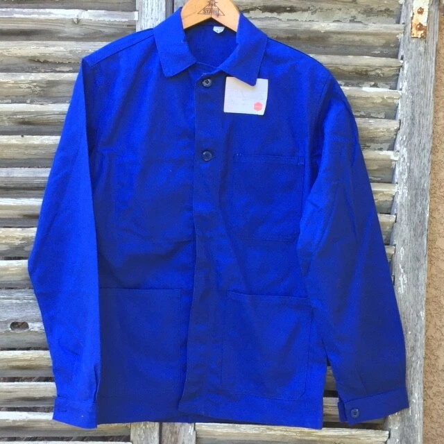 Veste bleu store de travail vintage