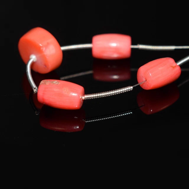 Pierres précieuses en forme de tube lisse de corail naturel AAA 3" perles...
