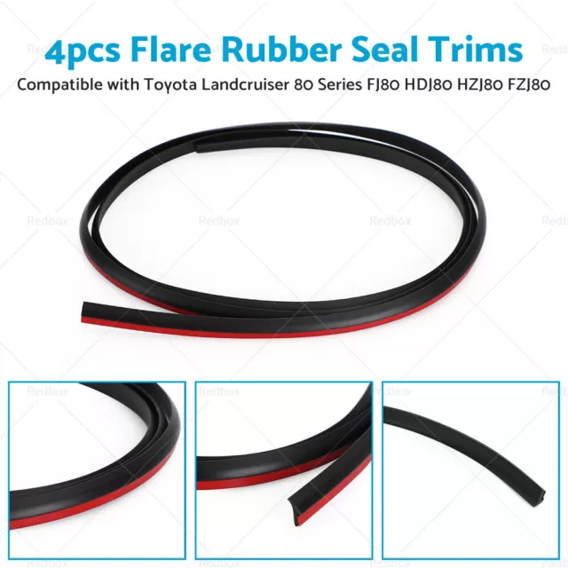 4X Flare Rubber Seal Trim Suitable For Toyota Landcruiser 80 Series HDJ HZJ FZJ