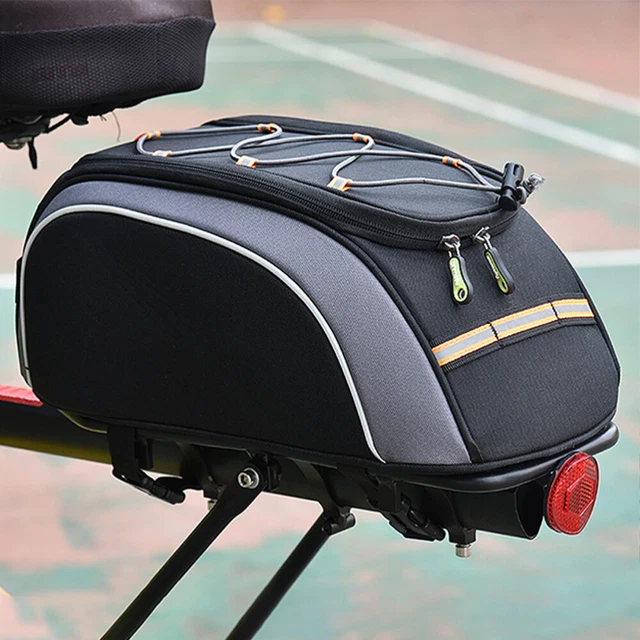 Sacoche De Cadre De Vélo, Support Arrière, Poignée De Transport, Noir Polyester 15x12x9.5 Cm