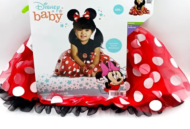 Disney Baby Minnie Mouse Infant 6-12 Months Halloween Costume Dress Up Outfit