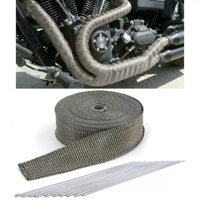 Nastro di protezione termica scarico nastro termico titanio fino a 900°C 50 mm x 2 mm 15 metri