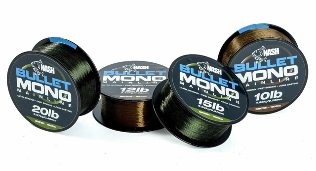 New Nash Tackle Bullet Mono *ALL MODELS* 3000m - Carp Fishing Mainline