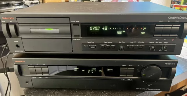 Nakamichi Receiver 2 AM/FM Tuner Amplifier/Amp Receiver & Nakamichi Cassette 2