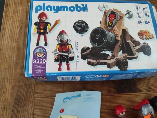 Lot Playmobil Chevaliers Avec Canon - Réf. 3320 & 0873 - Occasion