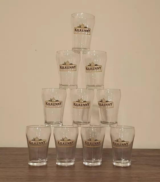 10 Kilkenny Irish Cream Ale 6 3/4 oz 200 ml Bell Soda Irish Beer Glasses