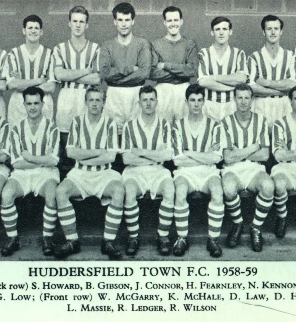 Huddersfield Town FC 1958 - 59 bedruckte Teamfotografie Sportkarte Vintage #3