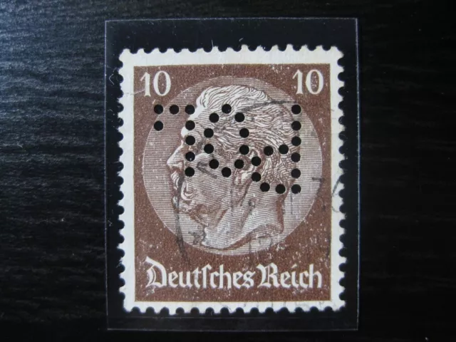 THIRD REICH Mi. #518 scarce used POL Police perfin stamp (upside down)!