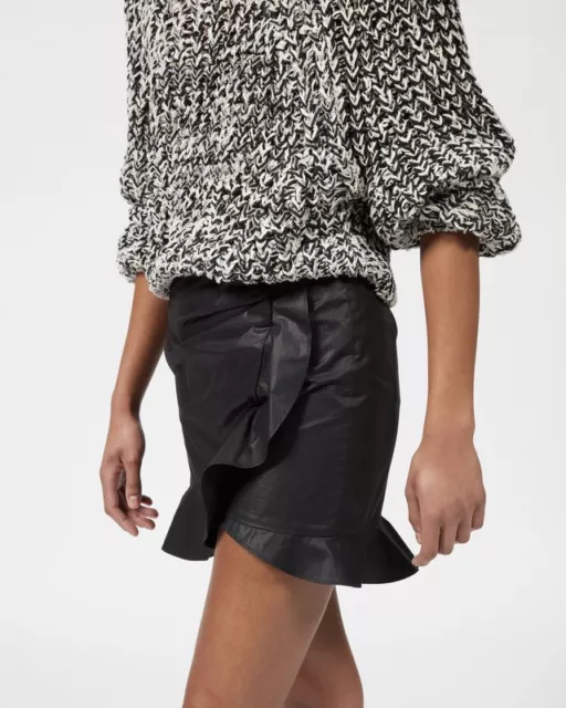 NWT Isabel Marant Mouna Ruffle Skirt in Black Size 38 $445