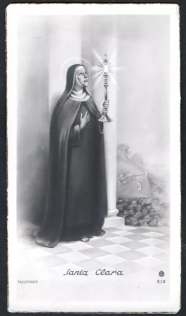 santino antico de Santa Clara de Asis andachtsbild image pieuse holy card