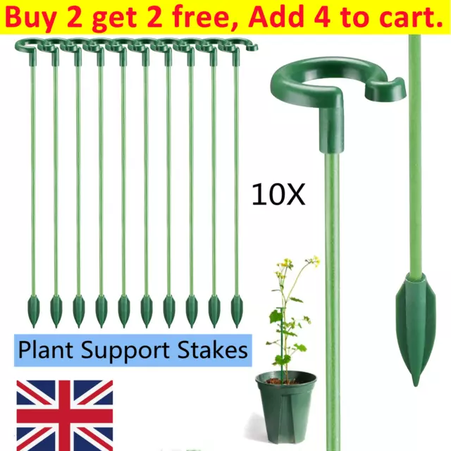 10X Plant Support Stakes Garden Flower Support Single Stem Plant Support Stakes