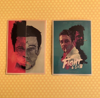 TYLER DURDEN ET EDWARD NORTON . STICKER AUTOCOLLANT POSTER A4 FILM FIGHT CLUB 