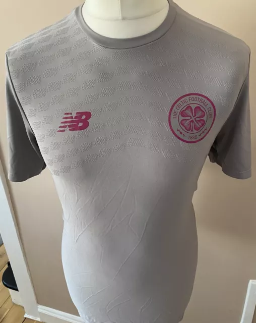 Celtic FC New Balance Training Pre Match Top 2019/20 grau/pink Größe Medium sehr guter Zustand