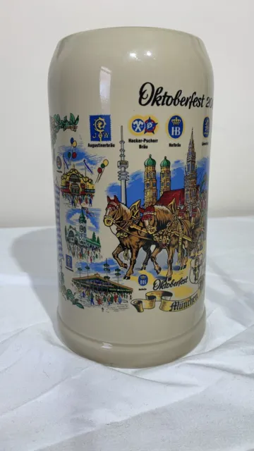 Commemorative Munich Oktoberfest WS Qualitat Stein From 2005 1 Litre Beer German