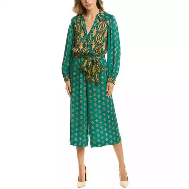 ALICE + OLIVIA NEW $440 Olsen Printed Jumpsuit in Foulard Combo Size 2