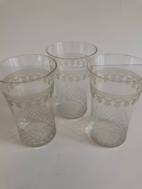 3 Pall Mall Lady Hamilton tumblers / Edwardian Drinking Glasses