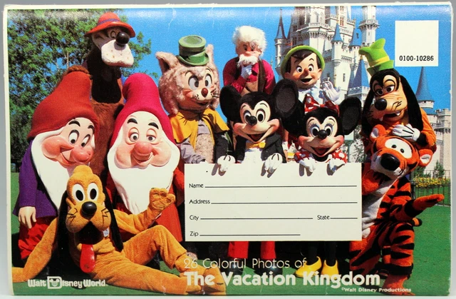 WALT DISNEY WORLD 26 Colorful Photos Vacation Kingdom Postcard