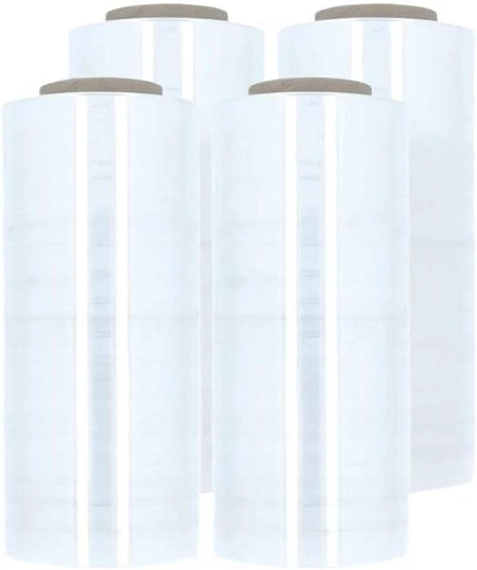 PSBM Stretch Wrap, 4 Pack, 18 Inch X 1000 Feet, 120 Gauge, Clear Plastic Cling,