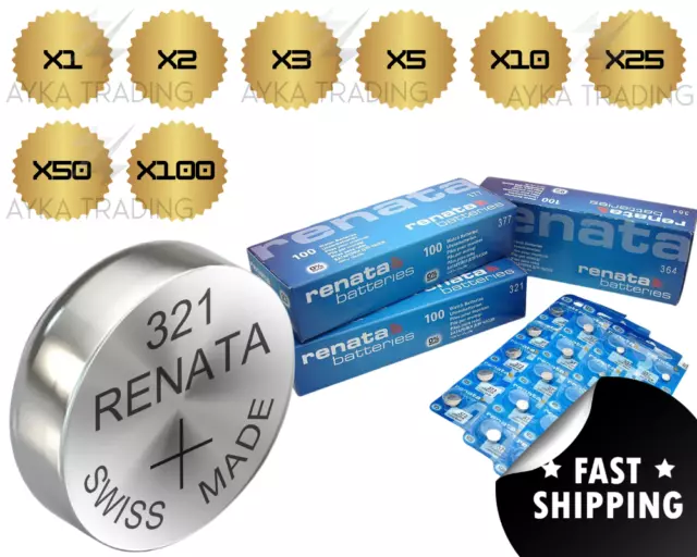 Renata Watch Battery 321 (SR616SW)- Swiss - x1 x2 x3 x5 x10 x25 x50 x100
