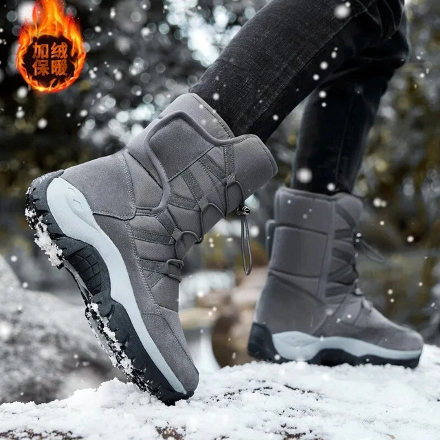 Bottes D'hiver Homme Fourrure Polaire - Imperméables, Antidérapantes, à Enfiler, Pour Neige Et Froid - 11