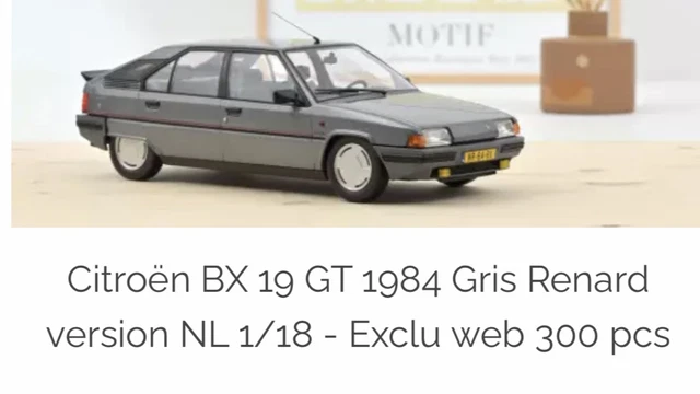 Modèle réduit Citroën Bx Sport 1985 - Fox Gris , 0 Ouverts 1/18