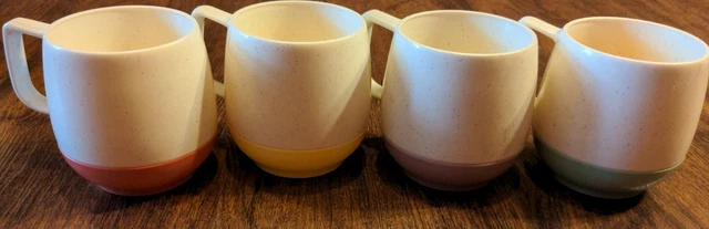 Vintage Vacron Bopp-Decker Handle Cups Set 4 Insulated Vacuum Plastic Retro MCM Vintage Vacron Bopp-Decker Handle Cups Set 4 Insulated Vacuum Plastic Retro MCM