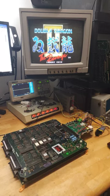 Arcade PCB - Technos Double Dragon 2 II: The Revenge JAMMA bezel and marquee