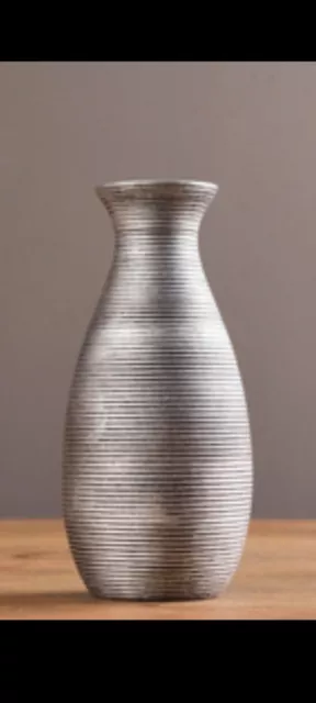 Keramik vase klein silber modern Dekovase 15 cm