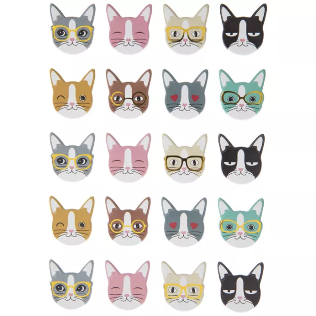 Cat Faces Puffy Stickers Papercraft Scrapbook Planner Supply Diy Craft