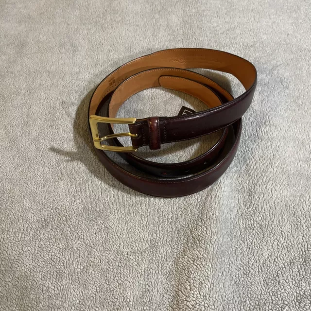 Trafalgar  Brown Hand Polished Cortina Leather Men’s Dress Belt, Size 40/100