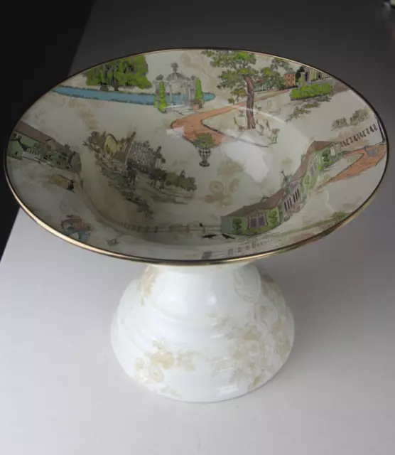 Mackenzie Childs Aurora Enamel Footed Centerpiece Large Compote Retired 2