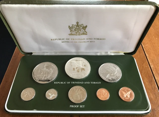 Franklin Mint 1982 Trinidad and Tobego Proof Set COA Uncirculated