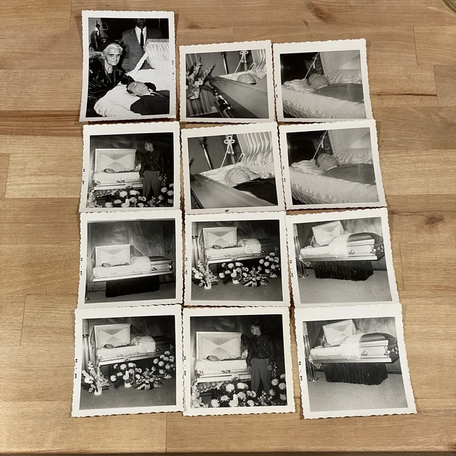 Multiple Funeral Open Casket Vintage Pictures Lot Of 12 macabre ￼Young Old Death