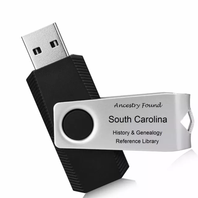 SOUTH CAROLINA -  History & Genealogy - 164 old books on FLASH DRIVE - County SC